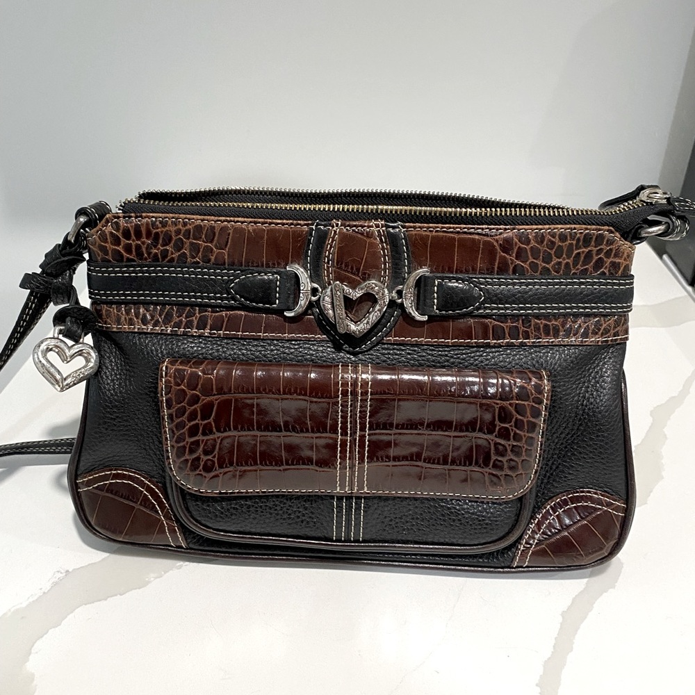 Vintage Brighton shoulder/crossbody bag, brown and black.